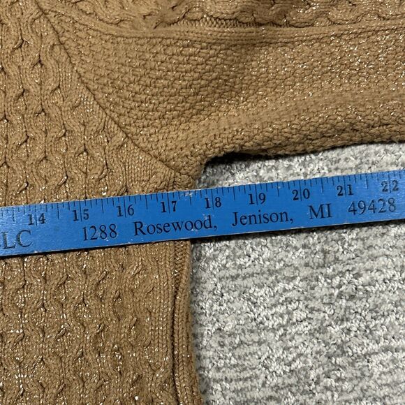 Anthropologie Pilcro Fisherman Tunic Sweater Dress Small Tan Gold Chunky Knit - Picture 10 of 11